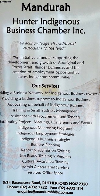 Mandurah Hunter Indigenous Business Chamber Aims and Services 2014